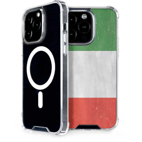 Italy Flag Distressed iPhone 15 Pro MagSafe Case